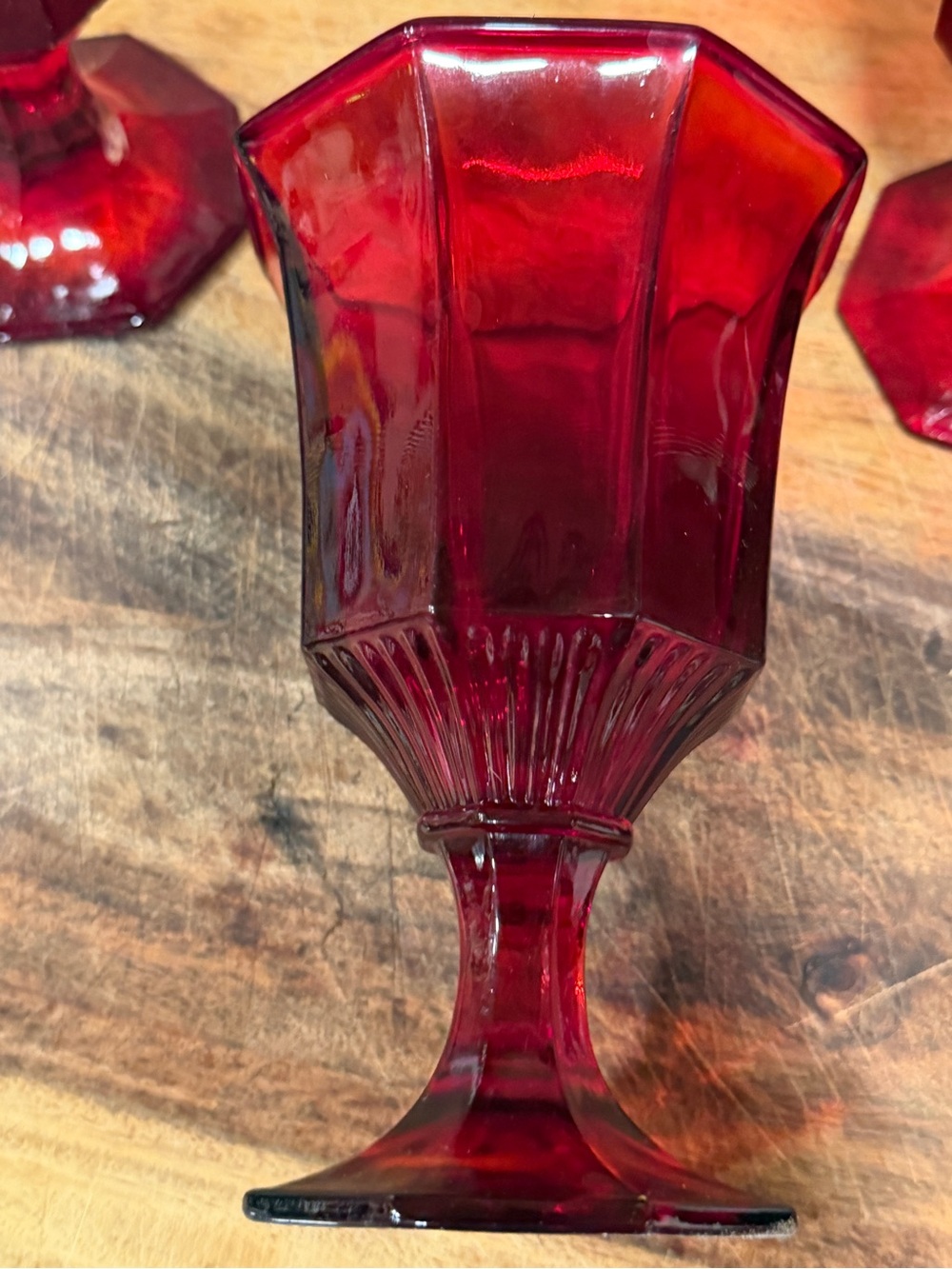 Ruby Red Glass wine Goblet